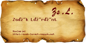 Zsák Lóránt névjegykártya